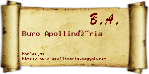 Buro Apollinária névjegykártya